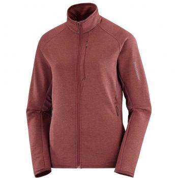 Salomon Essential Lightwarm Full Zip Pile Viola Granata Donna L