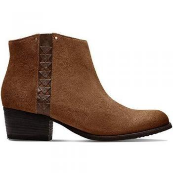 Stivali in pelle marrone Maypearl Fawn CLARKS per donne, taglia 39, cerniera frontale