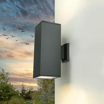 Moderne Außenlampe Wand IP54 Anthrazit E27 Aluguss Up Down