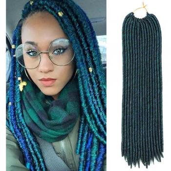 Extensiones de Pelo 18 Faux Locs Verde Azul