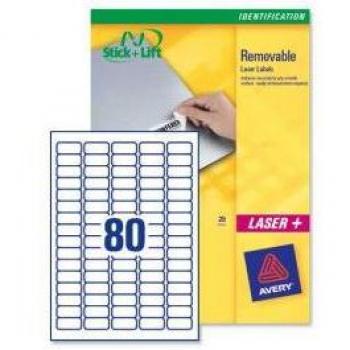 Avery Mini Multipurpose Labels Removable Laser 80 per Sheet