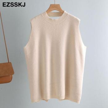Veste pull sans manches épaisse pour femmes, style oversized