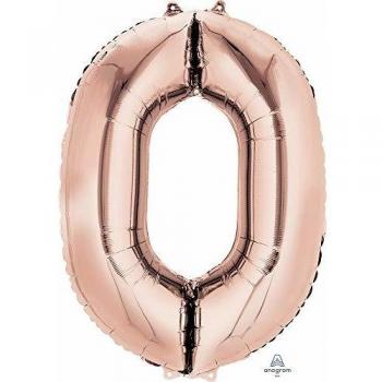 Zéro en Boule Métallique Rose Gold