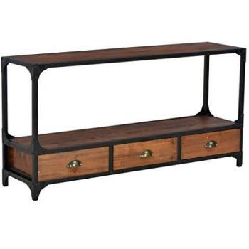 Mueble para TV de Pino Macizo con 3 Cajones 120x30x60 cm