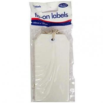 Strung White Luggage Labels 60 x 120mm