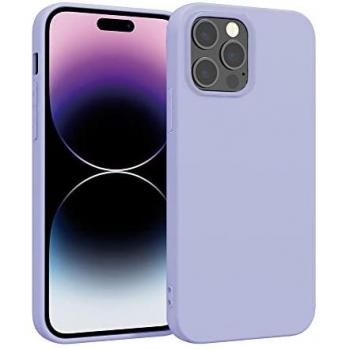 Funda de Silicona Malva para iPhone 14 Pro Max con Interior de Microfibra