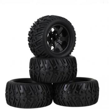 4PCS 1/10 Scale Truck Wheels D128mm Rubber Tires