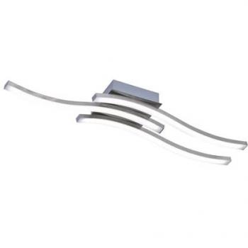 Plafoniera LED a tre bacchette ondulate, finitura acciaio satinato – 54 cm