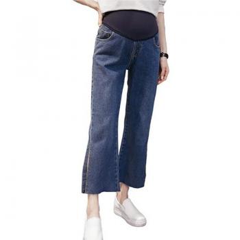 Pantalon droit grossesse, style salopette ample