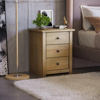 Panama Series 3 Drawer Bedside Cabinet in Pine