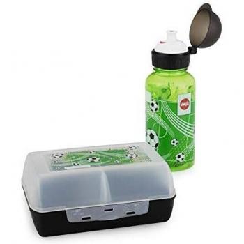 Emsa 518140 Kinder Set Trinkflasche + Brotdose, Motiv: Fußball