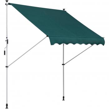 Toldo Manual Ajustable Outsunny 200x150 cm para Exterior Verde