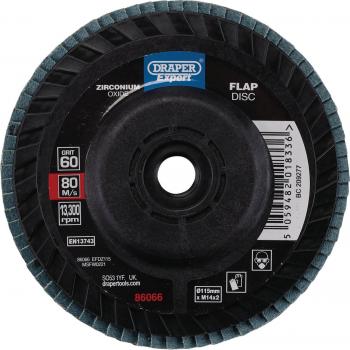 Draper Expert M14 Threaded Zirconium Oxide Flap Disc 115mm 60g