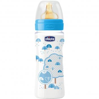 Chicco Biberón con Tetina de Caucho Azul 330 ml
