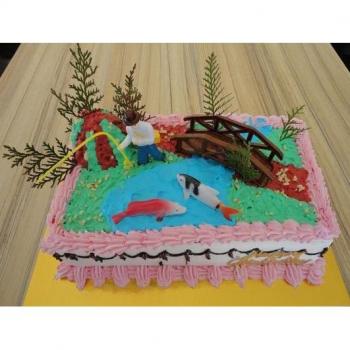 Objeto de Terrario Mini Cake Temática de Pesca