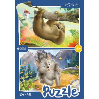 Puzzle Wolf & Luiaard para Pequeños 24/48 Piezas