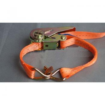 2 Sets of 1M 500kg Ratchet Tie Down Cargo Straps with Double Hooks