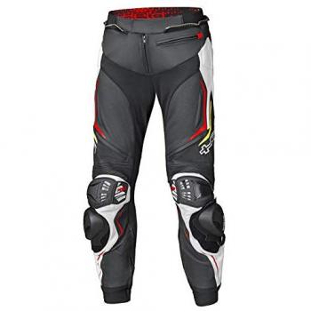 Pantaloni in pelle Held Grind II per moto Nero Bianco Rosso 54