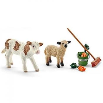 Schleich Campagna Set Stalla con Vitello e Pecorella