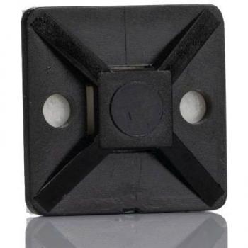 HellermannTyton Adhesive Cable Tie Mount, 28mm x 28mm, Black, 100 Count