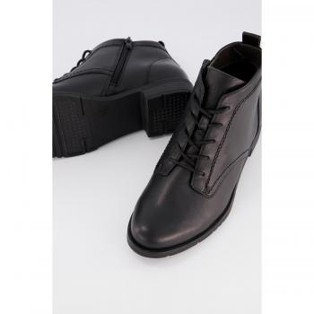 Jana Women's Plus Size Lace Up Ankle Boots, Black, Size 5