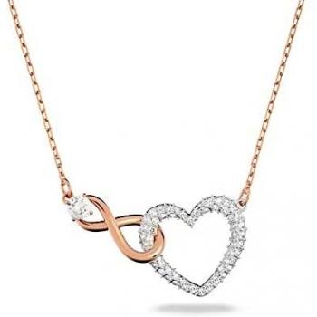 Collier Swarovski Infinity Heart, blanc, finition mix de métal