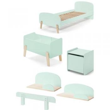 Combinaison KIDDY 6 pièces bois laqué vert menthe 90x200 cm