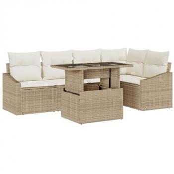 VidaXL Garten-Sofa-Garnitur 6-teilig Beige