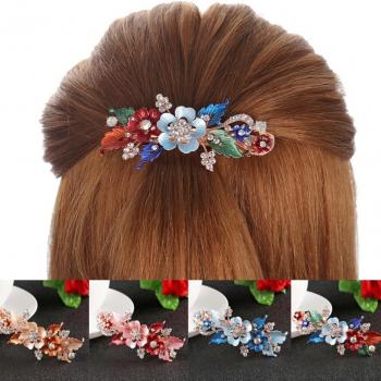 Pinza de Cabello Dorado con Diamantes Artificiales