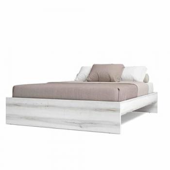Cama Doble Aro Estilo Contemporáneo en Blanco 150x190 cm