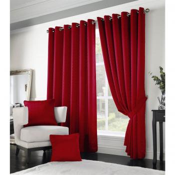 Adiso 229cm Medium Red Eyelet Ring Top Curtains