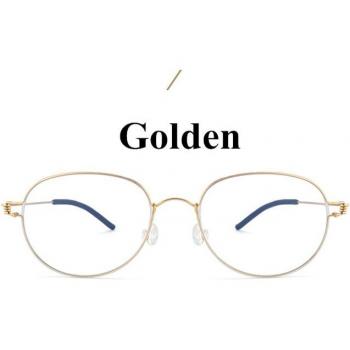 Korean Oval Round Titanium Prescription Glasses for Men and Women