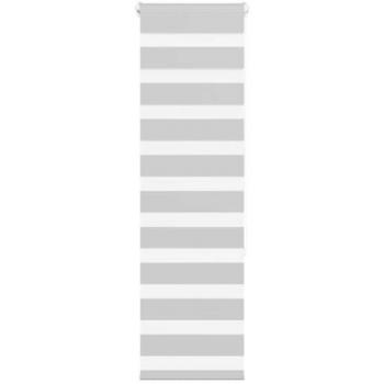 VidaXL Verdunkelungsrollo mit Zebraschema, Farbe: Hellgrau, Größe: 45x150 cm, Breite: 40,9 cm, aus Polyester