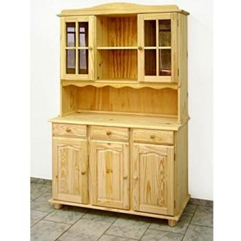 Alacena 3 Puertas Madera de Pino Macizo Sin Barnizar