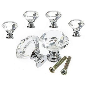 VIPMOON Clear Crystal Glass Diamond Door Knobs