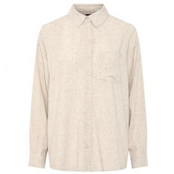 Pieces Bluse PCPIA LS in neutralem Weiß
