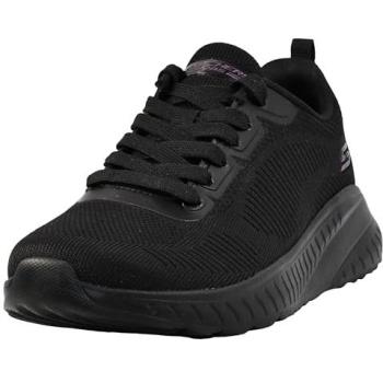 Skechers Women's BOBS Sport Squad Chaos Face Off Black Sneaker 5.5 Wide Vegan Machine Washable