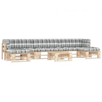 VidaXL 6-tlg. Paletten-Lounge-Möbelset mit Kissen aus imprägniertem Kiefernholz