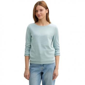 TOM TAILOR Denim Sweatshirt, mit Raffungen am Ärmel