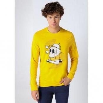 Camiseta Skater Calavera Six Valves Amarilla