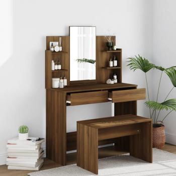 VidaXL Schmink-Set: Tisch mit Eichen‑Farbe, Maße 96x40x142 cm