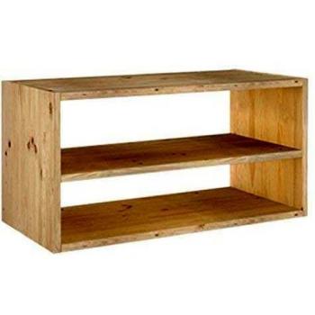 Mobile scaffale modulare multiuso in legno di pino, colorazione beige, altezza 70 cm