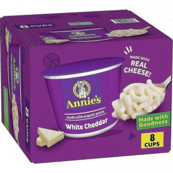 Pots de Macaroni au Cheddar Bio d'Annie, Micro-ondables, 8 tasses