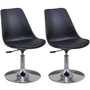 VidaXL Drehbare Stühle fürs Esszimmer, 2 Stück, Schwarz, Kunstlederoptik