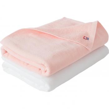 Imabari Baby Bliss Towels – 60x120 cm Set of 2, Salmon & White, 100% Cotton