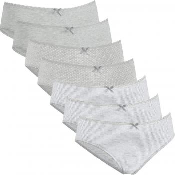 REDBEST Weiche Spitzen-Damen-Slips – 7-Pack, grau meliert, Single-Jersey, Größe 44/46