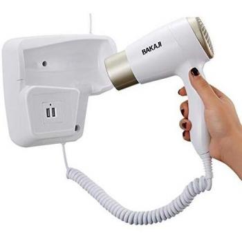 Asciugacapelli Parete 1300W 2 USB per hotel e bagno