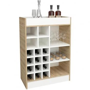 Mensola VCM da Cucina Esilo 100x70x38 cm – Design Bianco/Rovere