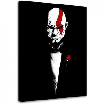 Portrait of a Scarred Man Canvas 40x60 Black/White