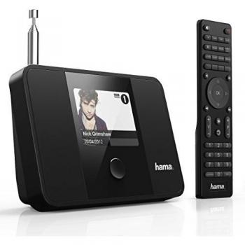 Hama Digitaler FM/UKW/Tunerschalter DAB+ (Wi‑Fi, LAN, UPnP, Multiroom, App-Steuerung) – 3,2” Farbdisplay – Schwarz